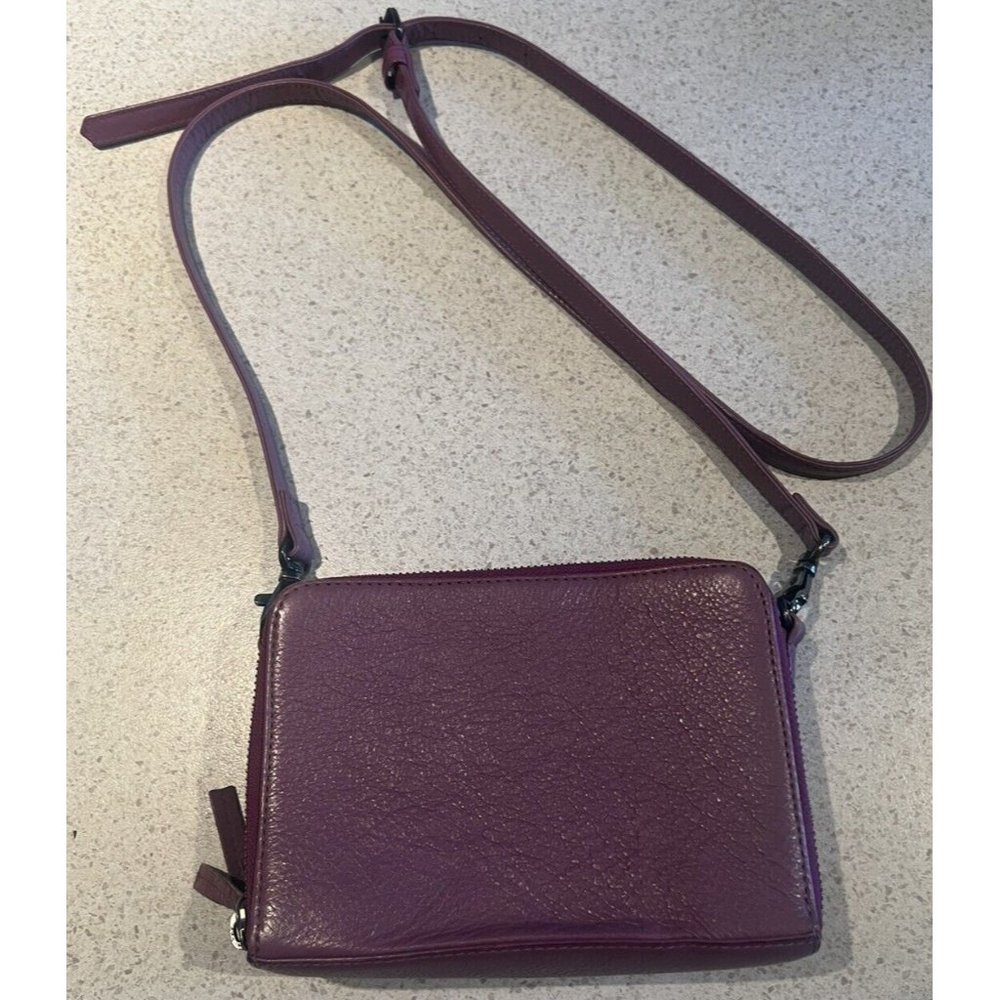 Elk 100% Leather Purple Crossbody/Clutch Small Bag/Wallet - Picture 11 of 13